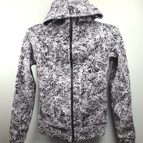 Women's Lululemon Scuba Hoodie Size 4 Paint Splash Silver Drop Cotton Fleece - Picture 1 of 9